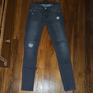 Women's Gray Distressed Jeans